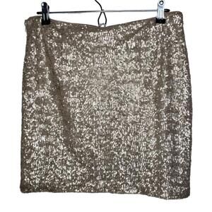NWT Cache Women's Sz 14 Gold Sequin Mini Skirt Party Formal (1651)